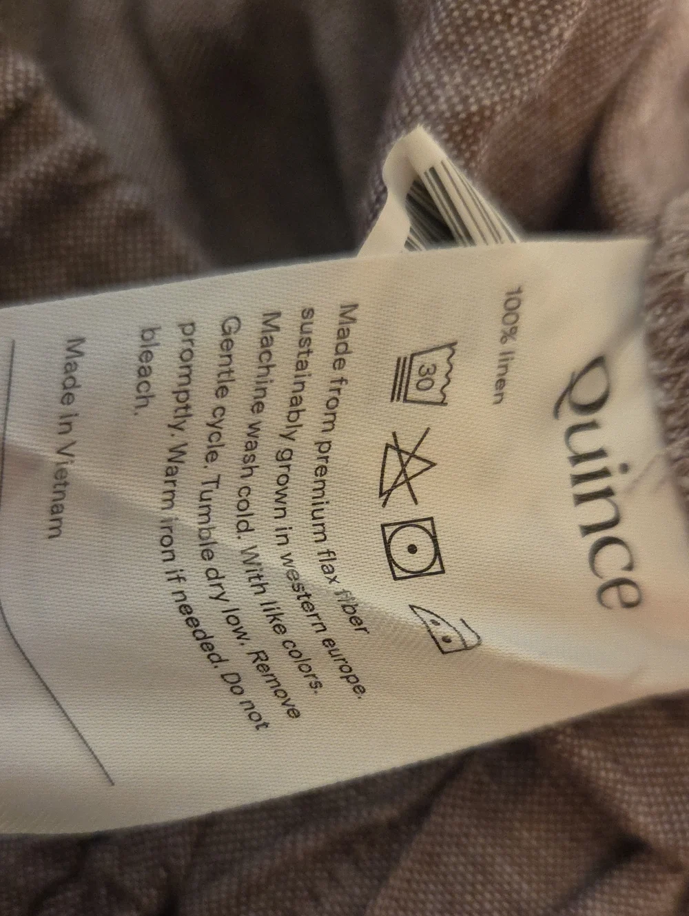 ❤️ QUINCE 100% EUROPEAN LINEN TAPERED ANKLE PANTS IN TAUPE BROWN CHAMBRAY, SMALL